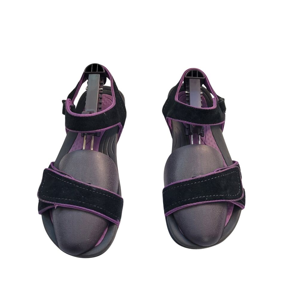 Dansko Black & Purple Leather Strappy Sandals Size 9  62626-2945